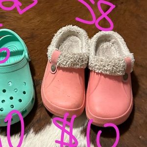 Pink croc house shoes